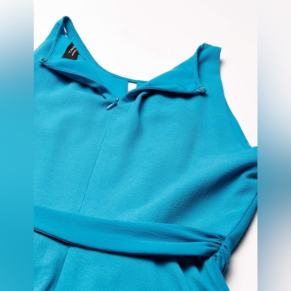 Tahari Asl Womens Blue Tiered Knee Length Belted halter NWOT - Picture 8 of 8